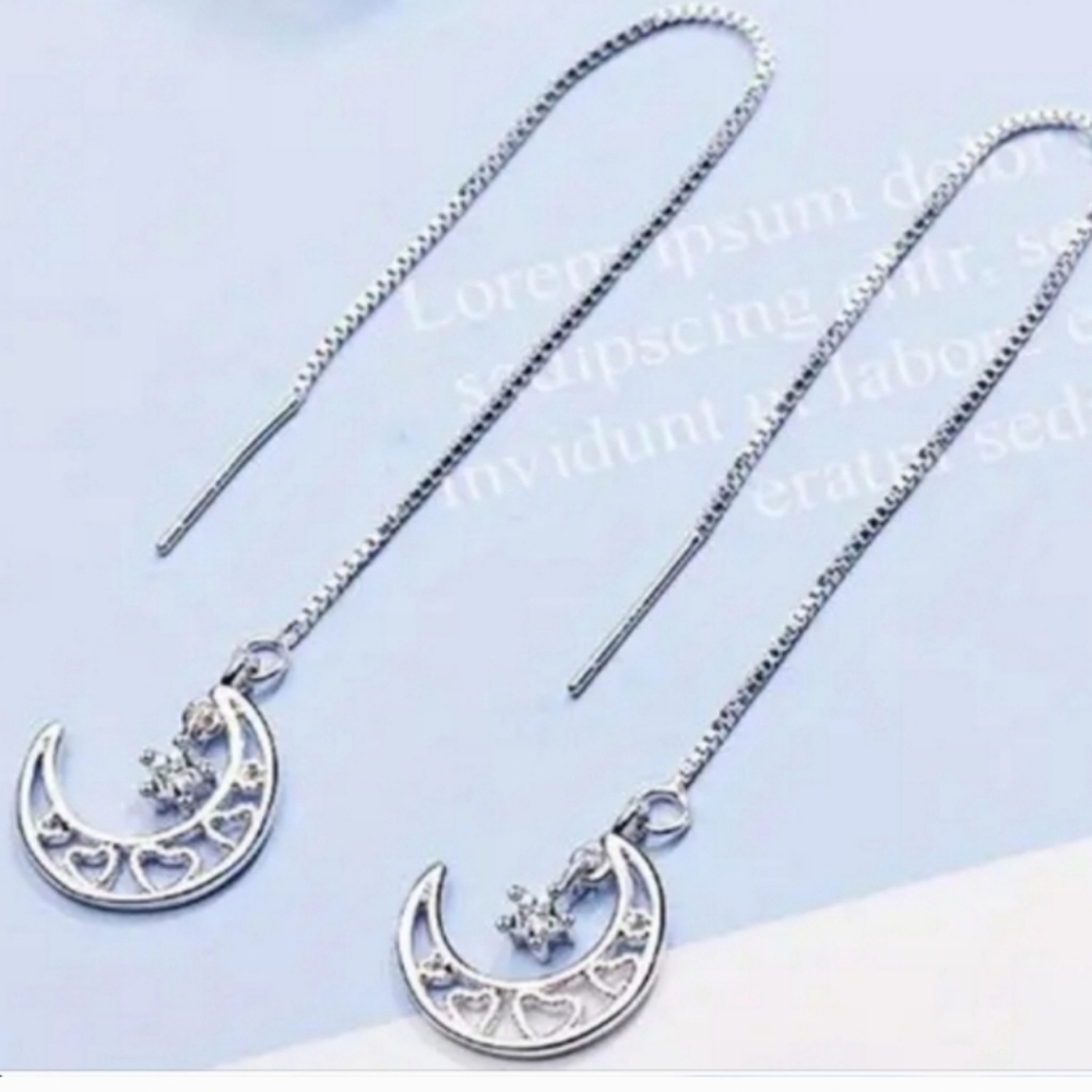 Beautiful Silver Threader Earrings - Picture 11 of 11